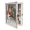 GraduationMall 8x10 Wood Shadow Box Frame Glass Door Display Case with Linen Back and 6 Stick Pins,1.5 inches Interior Depth,Ideal for Memorabilia Pictures Flowers Medals Tickets Rustic White